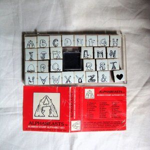All Night Media Inc. ALPHABEASTS Rubber Stamp Set Complete